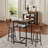 Bar Table Set With Backrest Stools & Partition, Kitchen Counter Height Dining Set-643473069-643473056-643473057