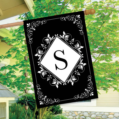 Black And White Monogram S House Flag