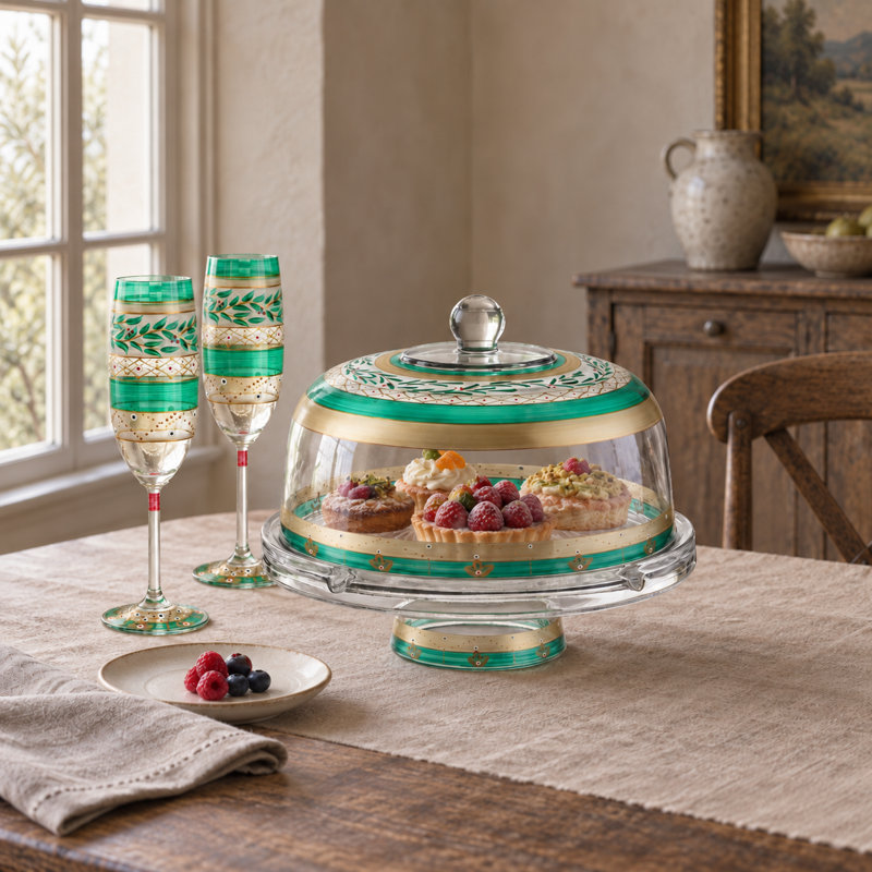 Mosaic Christmas Nahlia Cake Stand