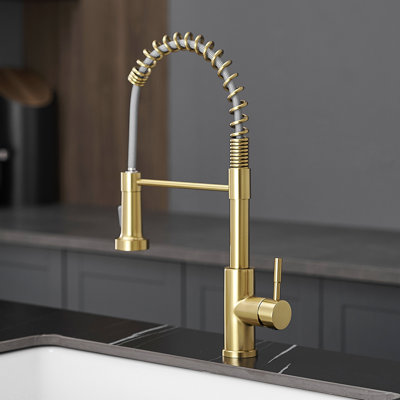 Robinet de cuisine avec douchette extractible en acier inoxydable