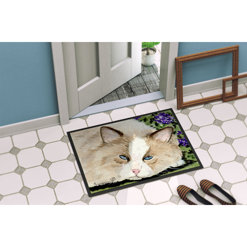 Paillasson d’intérieur anti-dérapant pour chat Swarthmore, Rectangle 2 pi x 3 pi