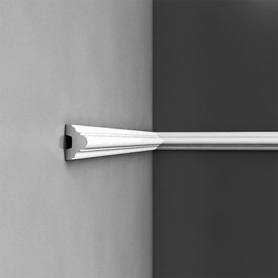 High Density Polyurethane, Primed White 2" H x 78" W x 1-3/16" D Chair Rail