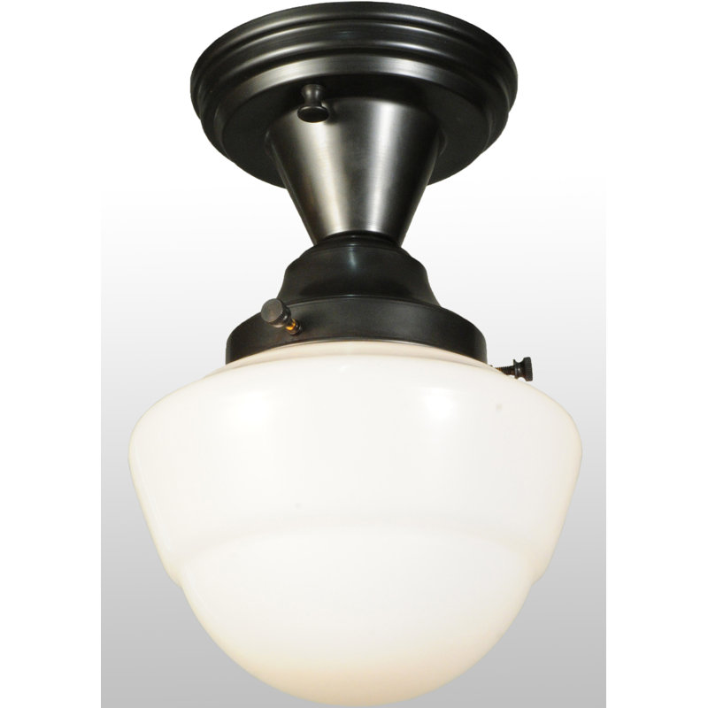 Plafonnier semi-encastré 7 po 1-light scolaire simple