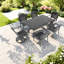 Ensemble de salle à manger élégant pour patio en aluminium 7 pièces