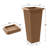 Set of 2 Tall Outdoor Planters, 24" with Drainage & Saucer, Brown-1060792876