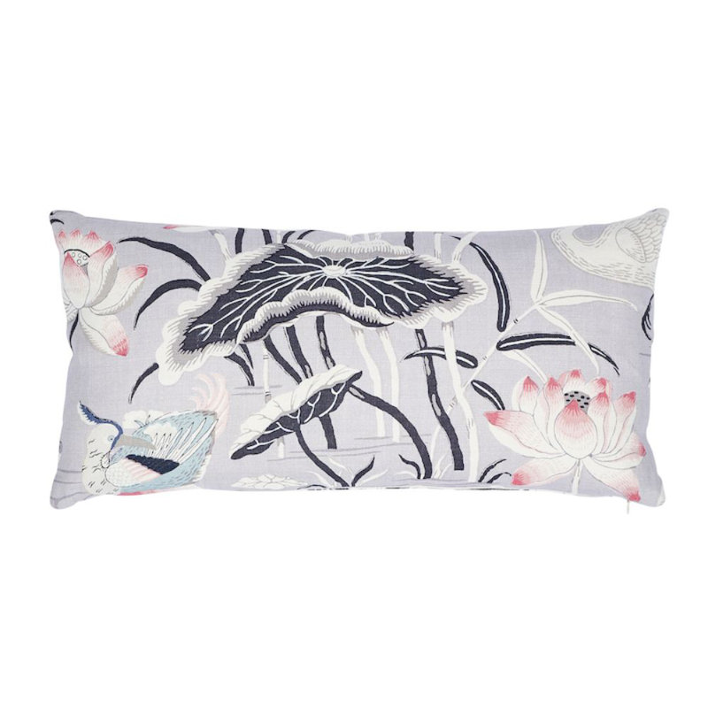 Coussin Lotus, Lilas, 12 po x 24 po