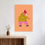 Whimsical Roller Skating Bear Colorful Modern Playful Bear Wall Art Print by Mathieu - Wrapped Canvas Print-1576460923