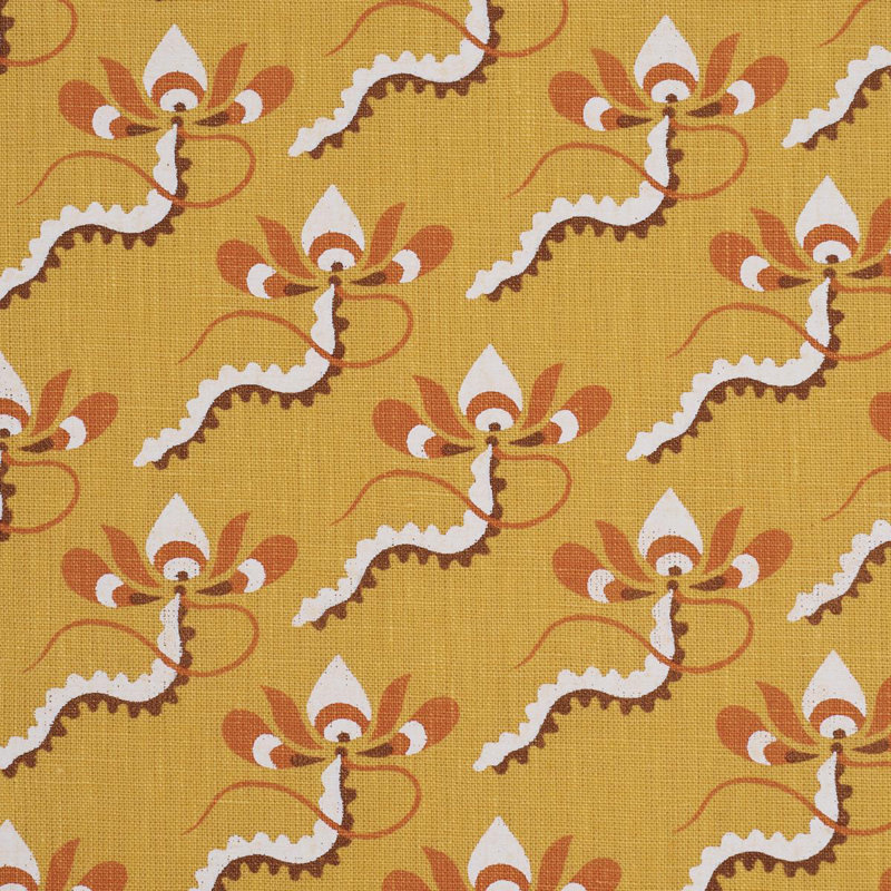 Tissu arc-en-ciel Schumacher X Laura Gonzalez Bombay, Orange