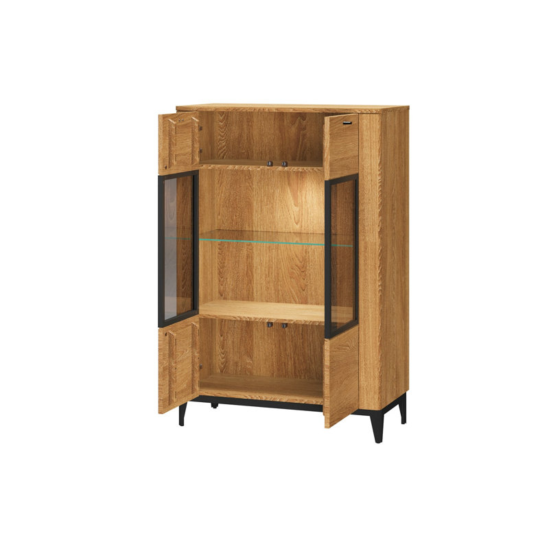 Eastmont Manufactured + Solid Oak Wood 2-Door Display Cabinet