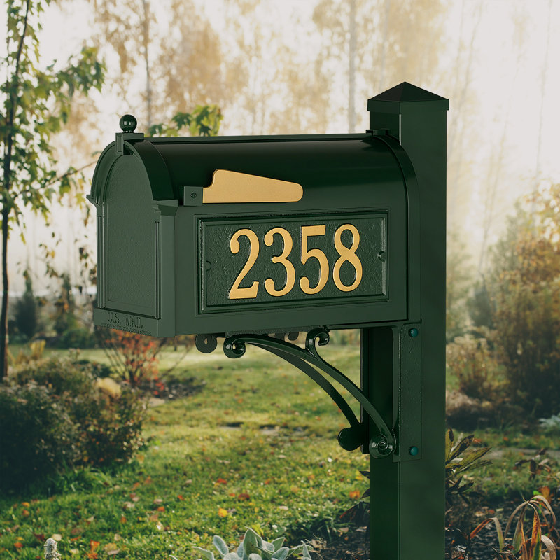 Superior Post Mounted Mailbox, Yes, Green
