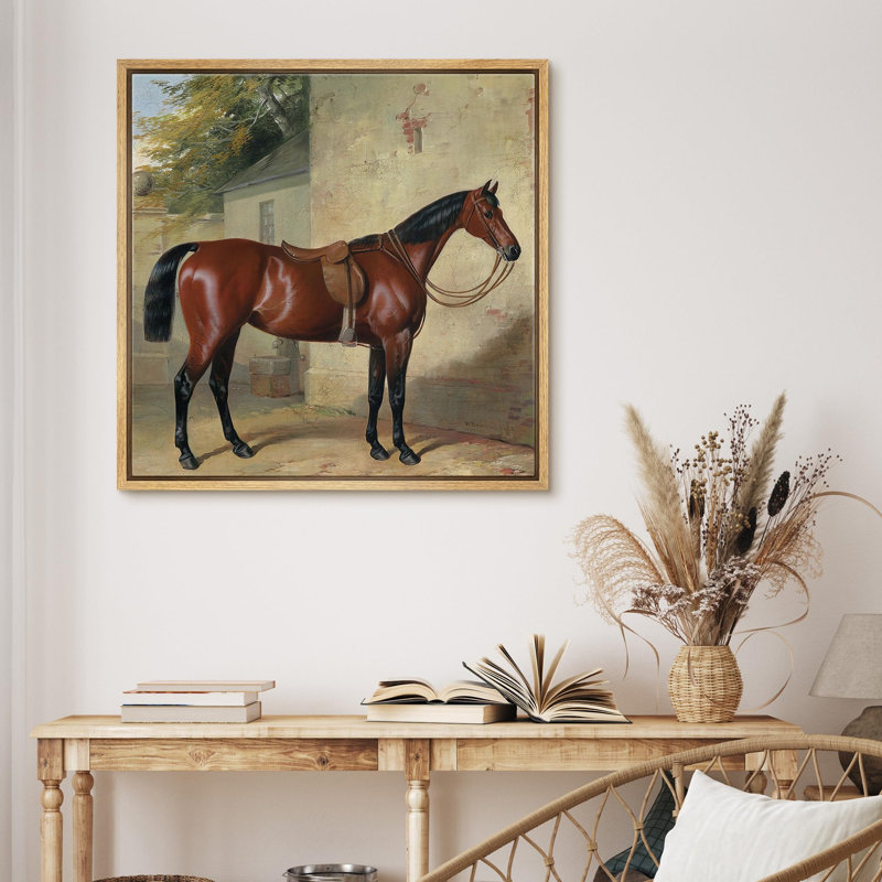 «Majestic Chestnut Horse», reproduction d'art sur toile, Toile naturelle, H 24 po x l 24 po