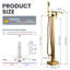 WOWOW Brass Freestanding Floor‑Mount Bathtub Faucet with Hand Shower-91458028