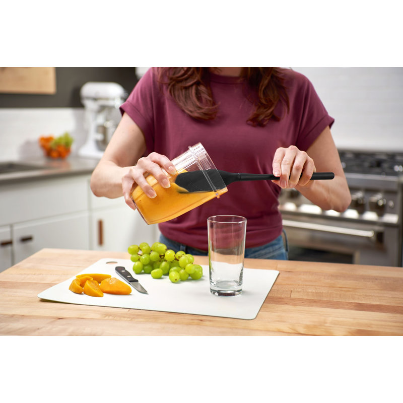 Tovolo Flex-Core All-Silicone Blender Spatula with Angled Head for Smoothies and Blenders, Black, Black