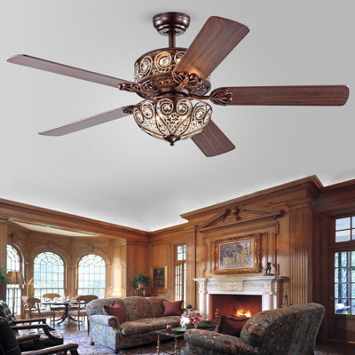 Ventilateur de plafond standard 52 pales 52 "avec télécommande et ensemble d'éclairage inclus Winterbourne