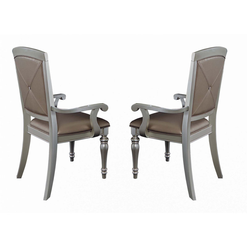 Mobilier de salle à manger moderne capitonné à boutons en cristal Glamour