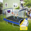Nouveau trampoline rectangulaire de 8 pi x 12 pi avec planche de basketball, gonfleur de balles et échelle-bleu, conforme aux normes ASTM et certifié par la CCP