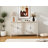 Sideboard Buffet Cabinet, Storage Cabinet With Storage,Modern Storage Cabinet With 4 Doors & Adjustable Shelves For Livingroom, Dining Room, Kitchen And Entryway-1287434534