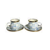 Sky Check Espresso Cup & Saucer Set