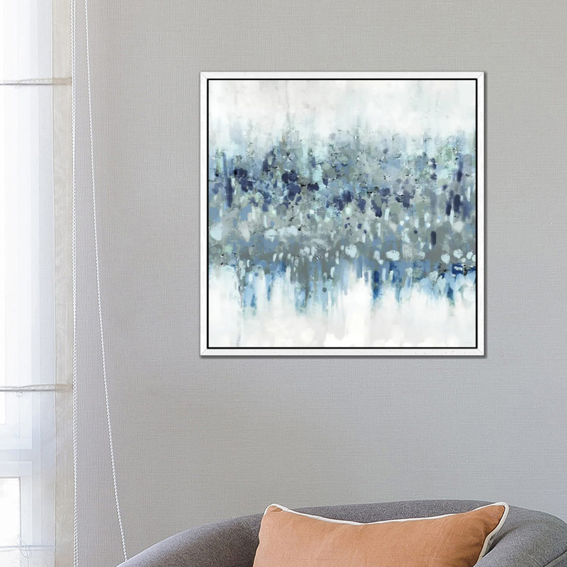 Blue Crossing I by Dan Meneely - Painting on Canvas, White Framed, 45.72 cm H x 45.72 cm W x 1.91 cm D