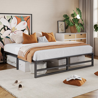 Kiliam 14‘’ Heavy Duty Steel Bed Frame，No Box Spring Needed，Twin/Queen/Full/King Size