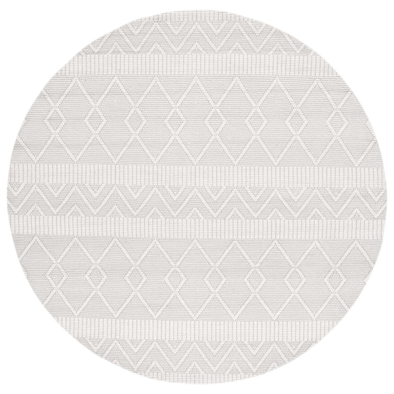 Amaleta Hand Loomed Performance Geometric Rug, Round 6'