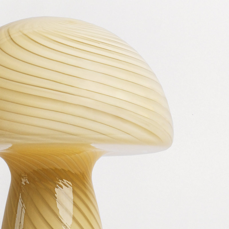 Lampe de table en verre avec champignon, Beurre