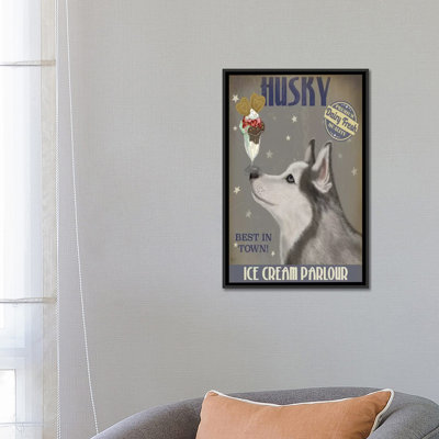 « husky ice crème », reproduction d’impression sur toile tendue Fab Funky
