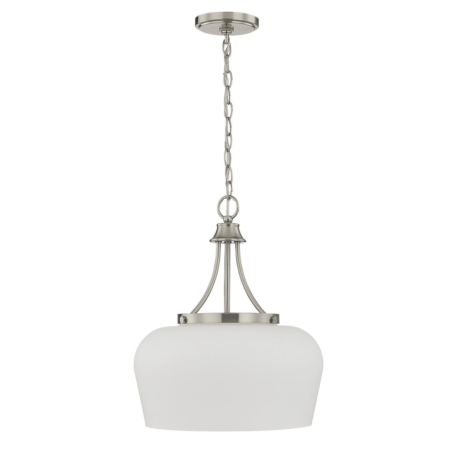 Breena Dimmable 3-Light Pendant, Satin Nickel, White