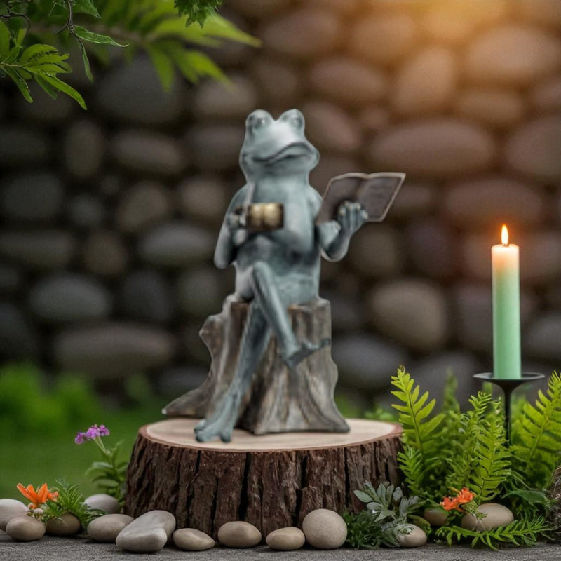 Frog Iron Garden Statue