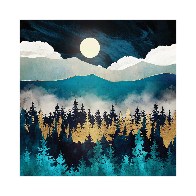 Brume du soir - imprimé, Toile tendue, H 12 po x l 12 po x P 0,75 po