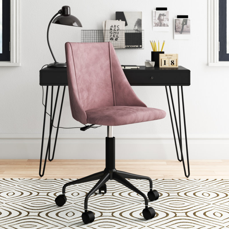 Jasmine Velvet Office Chair, Pink