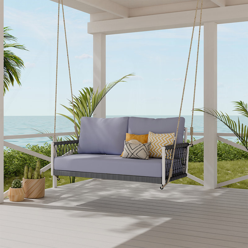 Balancelle pour 2 personnes Anibal, Gris clair / blanc