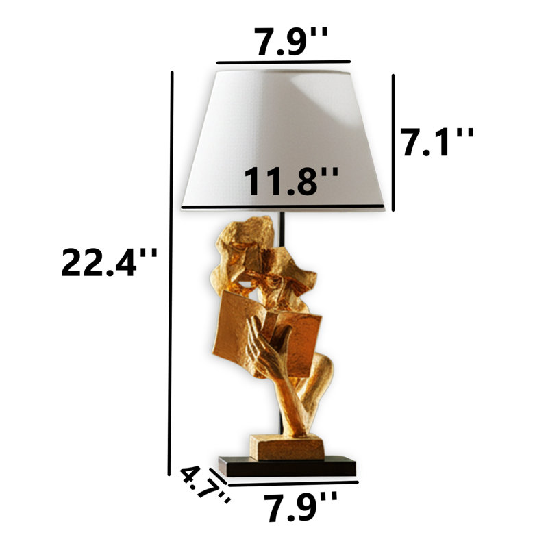 Lampe de table Golden Sculptural, Blanc