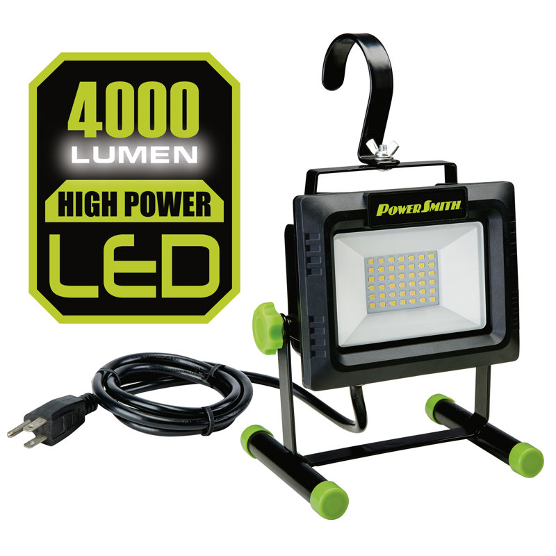 PowerSmith 4000 Lumen Portable LED Work Light with All Metal Stand and Sealed Switch for All Weather