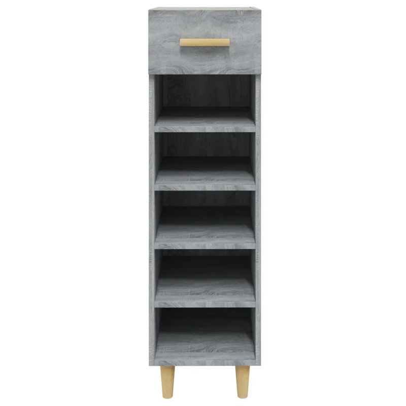 5 Pair Shoe Storage Cabinet, Grey Sonoma