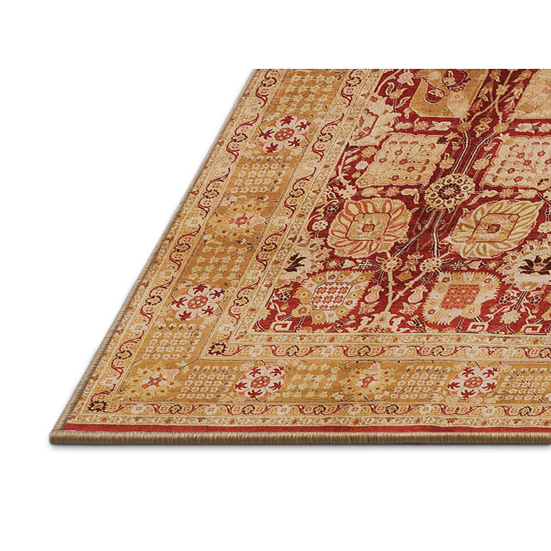 Tapis oriental beige / rouge Khat, Rectangle 2 pi x 3 pi