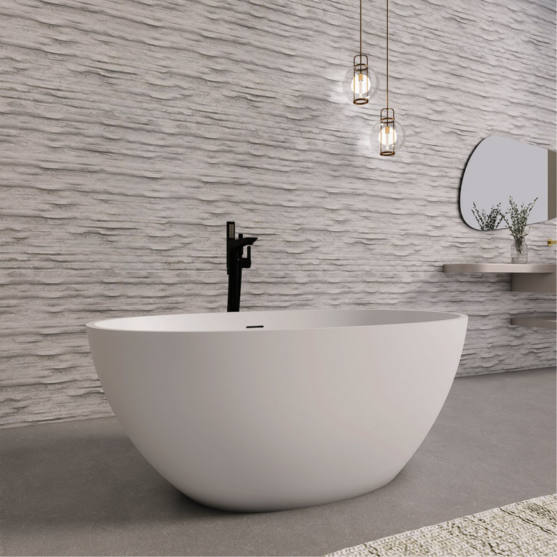 Baignoire de trempage autoportante de 55 pouces pour salle de bain