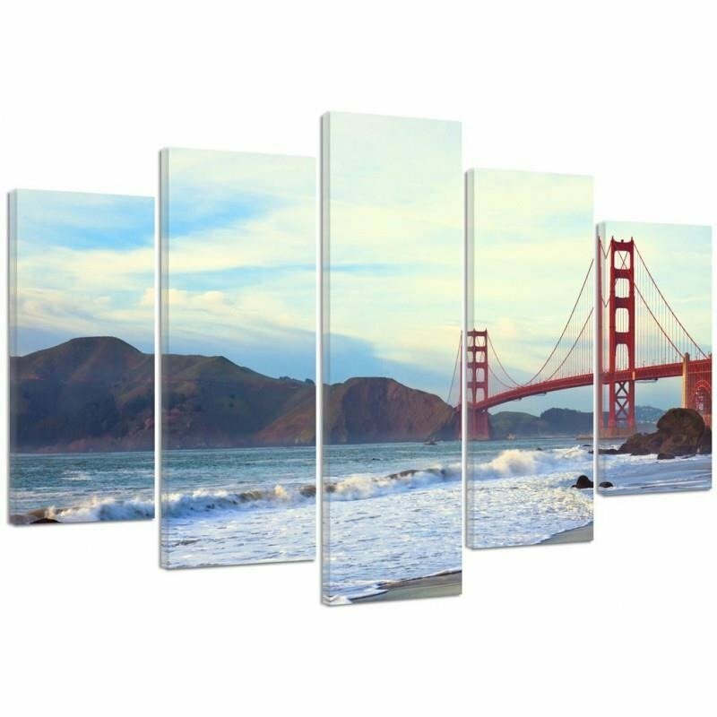 Leinwandbild 5-Teilig, Golden Gate Bridge