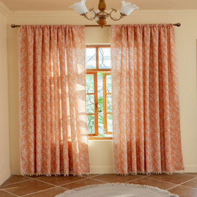 Polyester Exquiste Pattern Print Curtains 2 Panel