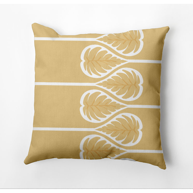 Housse de coussin d'extérieur carré Botanical Blooms, 20 po x 20 po, Or