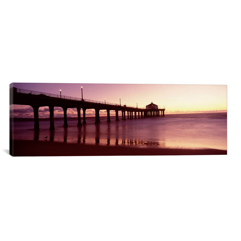 «Manhattan Beach Pier, Manhattan Beach, Los Angeles County, California», reproduction sur toile tendue, Toile tendue