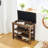 Bench With Adjustable Height, Brown Color, Rubberwood And , Small Apartment Use Height-Adjustable Stool, Frame, Pu Leather Seat, Stable Support From Legs-1846560702