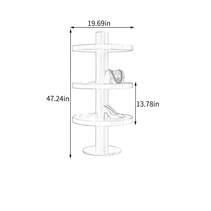 Tablette verticale dorée, (4 tablettes) H 47,24 po x l 19,69 po x P 19,69 po