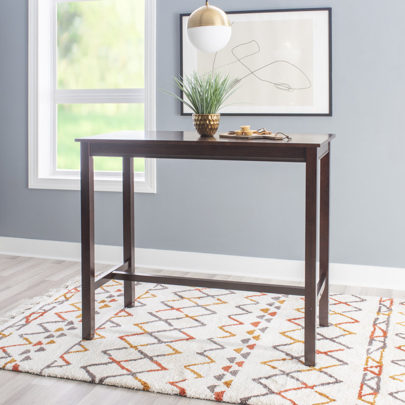 Bartonville Solid Wood Base Pub Table, Brown, 42" H x 47.25" L x 23.75" W