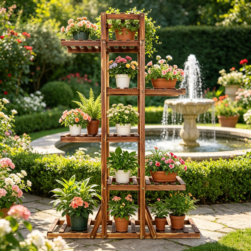 Glenmoor Solid Wood Plant Stand 6 Tier