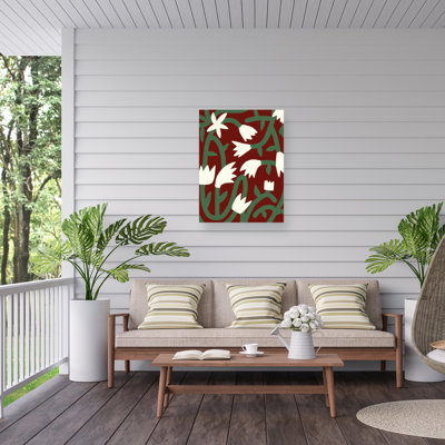 Little Dean  Maroon Bloom Vine Outdoor  Canvas