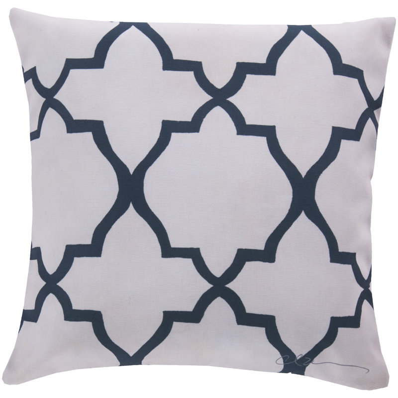 Lovely Geometric Outdoor Throw Pillow, 20" H x 20" W, Blue