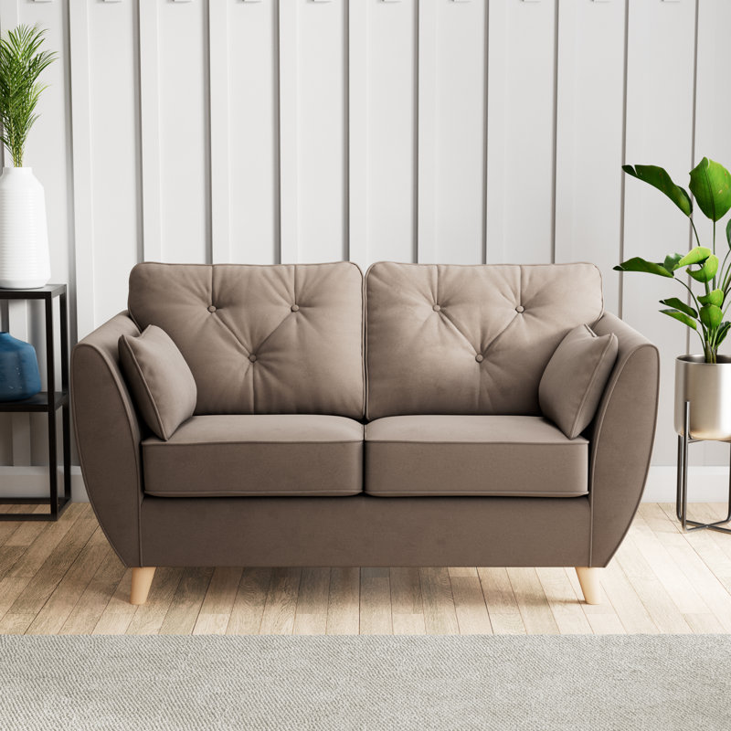 Birjesh 2 Seater Sofa, Mole, Beige Wood