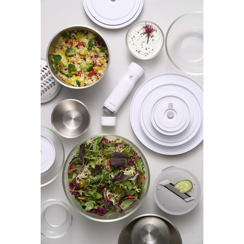 Ensemble de bols isothermes ZWILLING Fresh & Save, tailles S/M/L, 13 pièces, verre transparent blanc