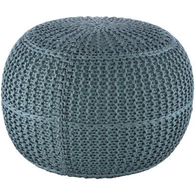 Borger 20" Round Pouf Ottoman by Dakota Fields